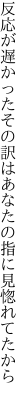 反応が遅かったその訳は あなたの指に見惚れてたから