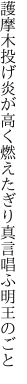 護摩木投げ炎が高く燃えたぎり 真言唱ふ明王のごと