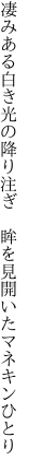 凄みある白き光の降り注ぎ  眸を見開いたマネキンひとり