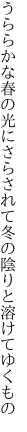 うららかな春の光にさらされて 冬の陰りと溶けてゆくもの