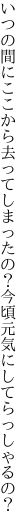 いつの間にここから去ってしまったの？ 今頃元気にしてらっしゃるの？