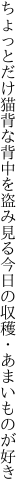 ちょっとだけ猫背な背中を盗み見る 今日の収穫・あまいものが好き