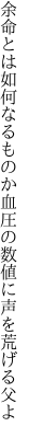 余命とは如何なるものか血圧の 数値に声を荒げる父よ