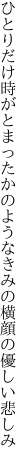 ひとりだけ時がとまったかのような きみの横顔の優しい悲しみ