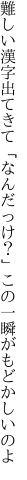 難しい漢字出てきて「なんだっけ？」 この一瞬がもどかしいのよ