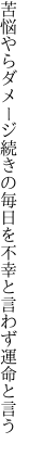 苦悩やらダメージ続きの毎日を 不幸と言わず運命と言う 