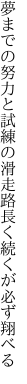 夢までの努力と試練の滑走路 長く続くが必ず翔べる