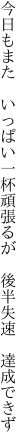 今日もまた いっぱい一杯頑張るが　 後半失速 達成できず