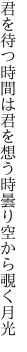 君を待つ時間は君を想う時 曇り空から覗く月光