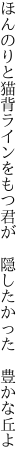 ほんのりと猫背ラインをもつ君が  隠したかった 豊かな丘よ