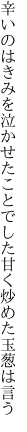 辛いのはきみを泣かせたことでした 甘く炒めた玉葱は言う