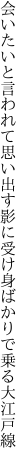会いたいと言われて思い出す影に 受け身ばかりで乗る大江戸線