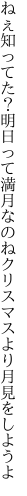 ねぇ知ってた？明日って満月なのね クリスマスより月見をしようよ