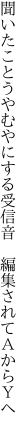 聞いたことうやむやにする受信音　 編集されてＡからＹへ