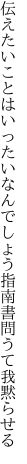 伝えたいことはいったいなんでしょう 指南書問うて我黙らせる