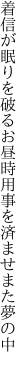 着信が眠りを破るお昼時 用事を済ませまた夢の中