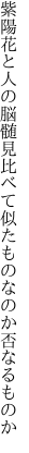 紫陽花と人の脳髄見比べて 似たものなのか否なるものか