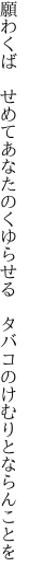 願わくば せめてあなたのくゆらせる  タバコのけむりとならんことを