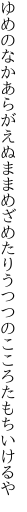 ゆめのなかあらがえぬままめざめたり うつつのこころたもちいけるや