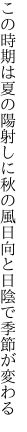 この時期は夏の陽射しに秋の風 日向と日陰で季節が変わる