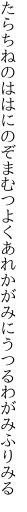 たらちねのははにのぞまむつよくあれ かがみにうつるわがみふりみる