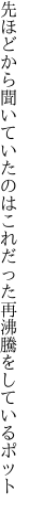 先ほどから聞いていたのはこれだった 再沸騰をしているポット