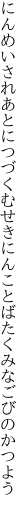 にんめいされあとにつづくむせきにん ことばたくみなごびのかつよう