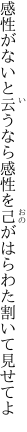 感性がないと云うなら感性を 己がはらわた割いて見せてよ