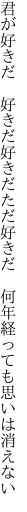 君が好きだ　好きだ好きだただ好きだ 　何年経っても思いは消えない