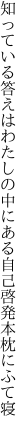 知っている答えはわたしの中にある 自己啓発本枕にふて寝