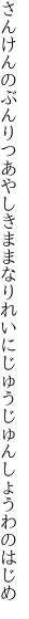 さんけんのぶんりつあやしきままなり れいにじゅうじゅんしょうわのはじめ