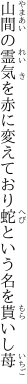 山間の霊気を赤に変えており 蛇という名を貰いし苺