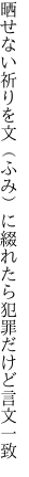 晒せない祈りを文（ふみ）に綴れたら 犯罪だけど言文一致