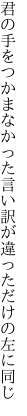 君の手をつかまなかった言い訳が 違っただけの左に同じ