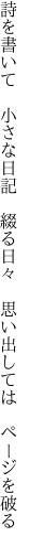 詩を書いて 小さな日記 綴る日々  思い出しては ページを破る