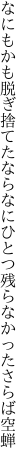 なにもかも脱ぎ捨てたならなにひとつ 残らなかったさらば空蝉