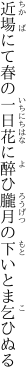 近場にて春の一日花に醉ひ 朧月の下いとま乞ひぬる