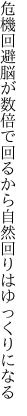 危機回避脳が数倍で回るから 自然回りはゆっくりになる