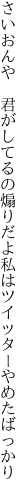 さいおんや　君がしてるの煽りだよ 私はツイッターやめたばっかり