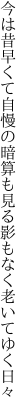 今は昔早くて自慢の暗算も 見る影もなく老いてゆく日々