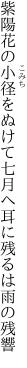 紫陽花の小径をぬけて七月へ 耳に残るは雨の残響