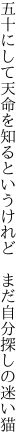 五十にして天命を知るというけれど 　まだ自分探しの迷い猫