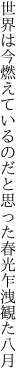 世界は今燃えているのだと思った 春光乍洩観た八月