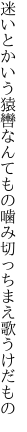 迷いとかいう猿轡なんてもの 噛み切っちまえ歌うけだもの