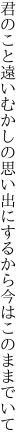 君のこと遠いむかしの思い出に するから今はこのままでいて