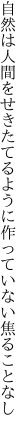 自然は人間をせきたてるように 作っていない焦ることなし