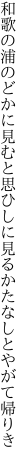 和歌の浦のどかに見むと思ひしに 見るかたなしとやがて帰りき