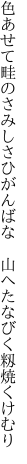 色あせて畦のさみしさひがんばな　 山へたなびく籾焼くけむり