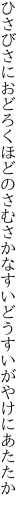 ひさびさにおどろくほどのさむさかな すいどうすいがやけにあたたか