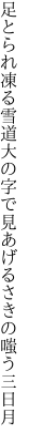 足とられ凍る雪道大の字で 見あげるさきの嗤う三日月